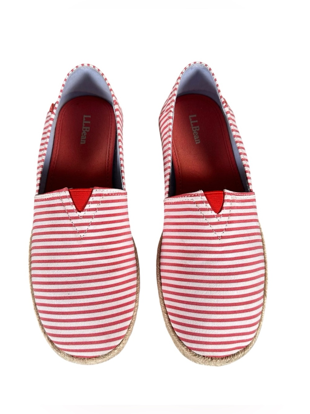 L.L.BEAN Red & White Stripe Espadrille Flats - Picture 9 of 9